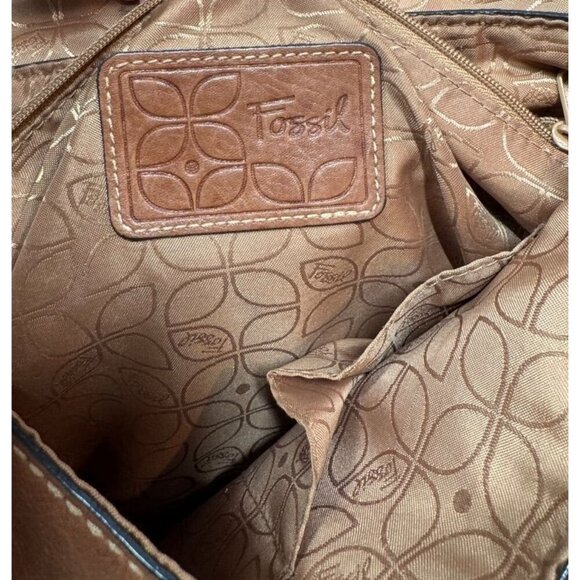 Fossil Gaby Crossbody Bag Metallic Bronze Leather Shoulder Messenger Bag Purse - Picture 8 of 12